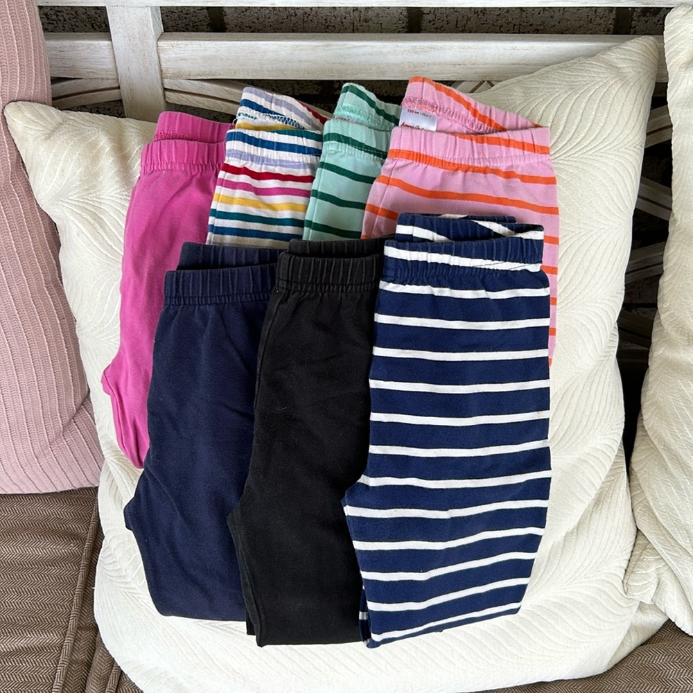 7 Pairs Hanna Andersson Capri Leggings 120 6-7